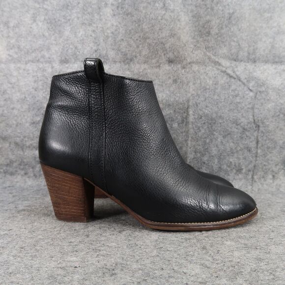Madewell Shoes Womens 7 Bootie Fashion Classic Billie Boot Leather Stacked Heel - Picture 2 of 15